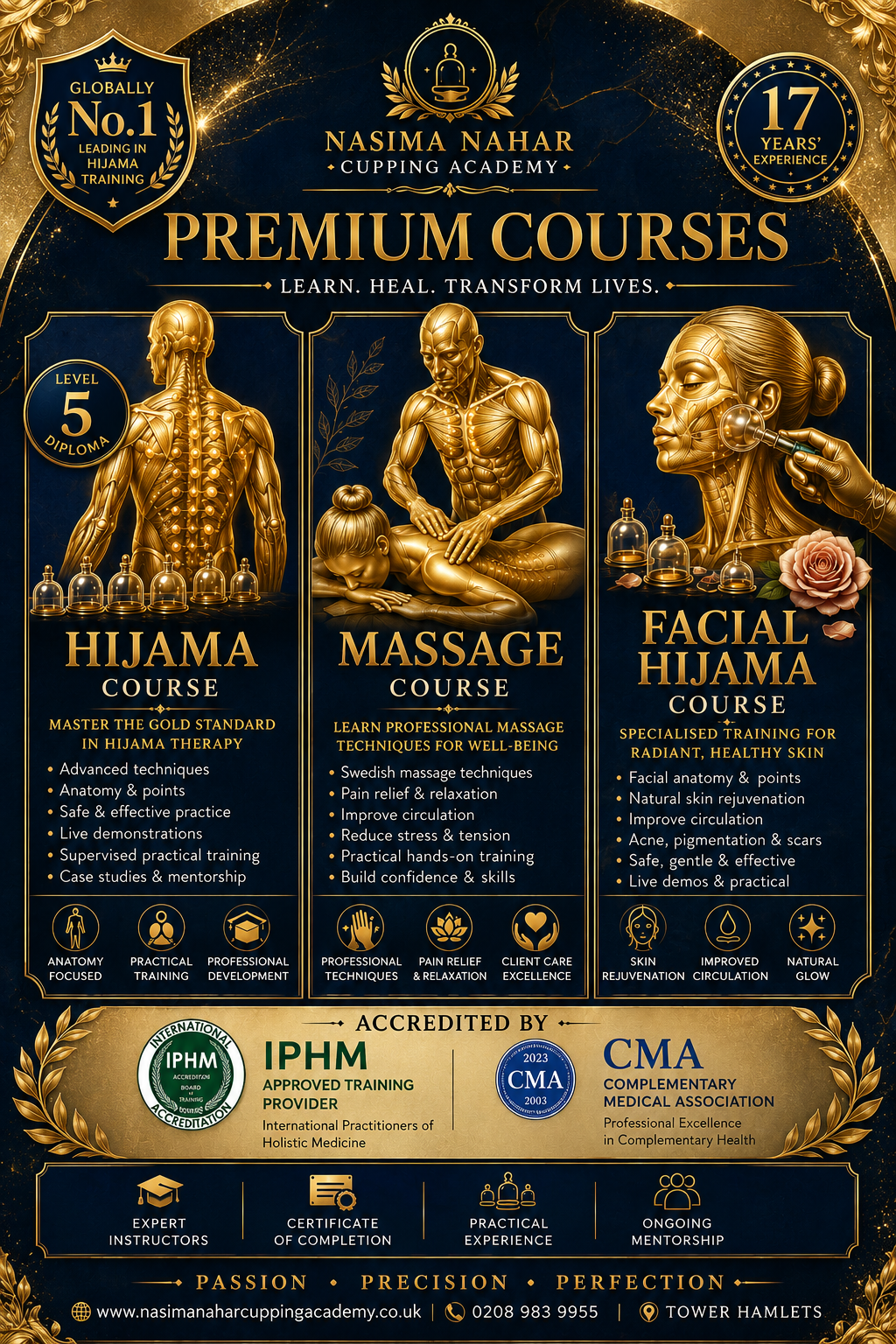 3 CERTIFICATION COURSE, QUALIFY AS MASSAGE THERAPIST & HIJAMA THERAPIST IN BODY HIJAMA, FACIAL HIJAMA & FERTILITY HIJAMA